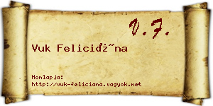 Vuk Feliciána névjegykártya